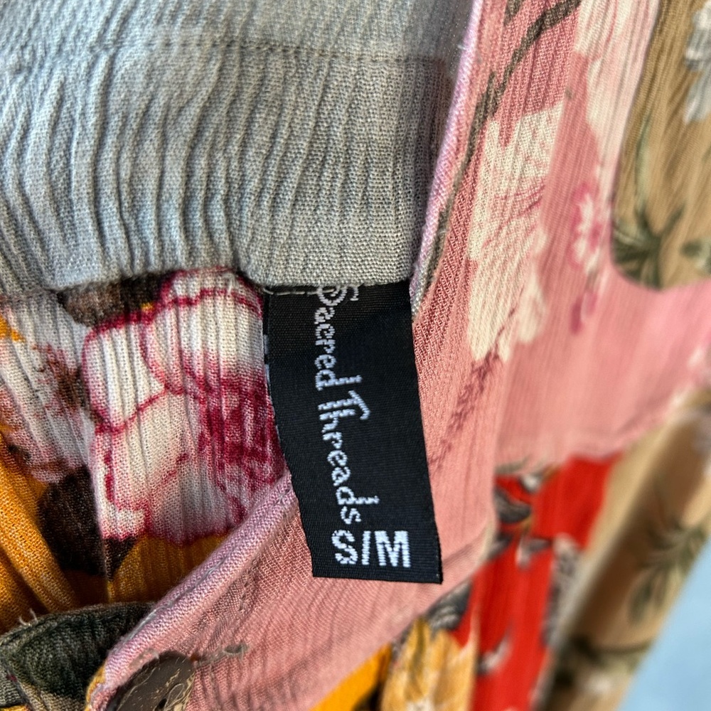 Women’s Sacred Threads Patchwork Boho Overalls Sz… - image 7